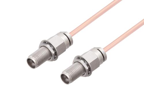 2.92mm Female Bulkhead to 2.92mm Female Bulkhead Cable Using RG405 Coax