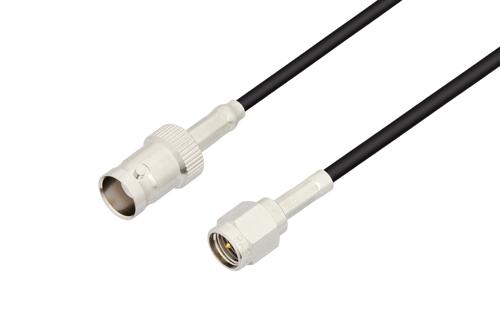 BNC Female to SMA Male Cable Using RG174 Coax, LF Solder, RoHS