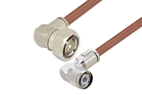7/16 DIN Male Right Angle to HN Male Right Angle Cable Using RG393 Coax