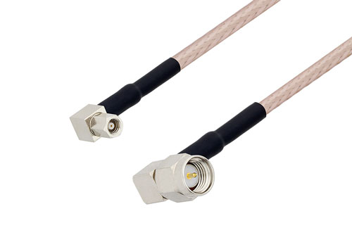 SMC Plug Right Angle to SMA Male Right Angle Cable Using RG316 Coax with HeatShrink