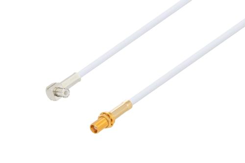 MCX Plug Right Angle to MCX Jack Bulkhead Cable 60 Inch Length Using RG188-DS Coax