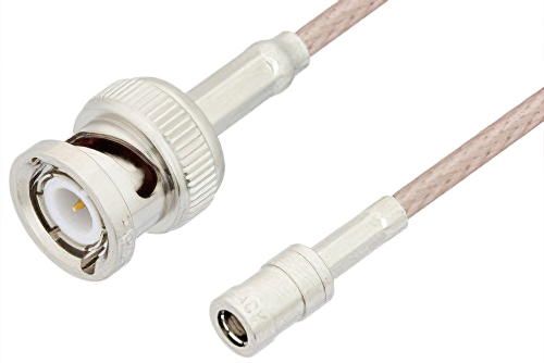 SMB Plug to BNC Male Cable 48 Inch Length Using RG316 Coax, RoHS