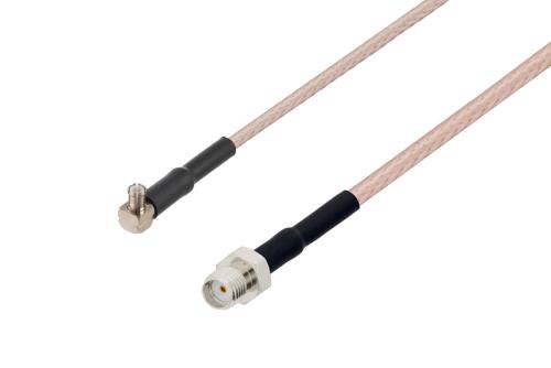 MCX Plug Right Angle to SMA Female Cable Using RG316-DS Coax with HeatShrink