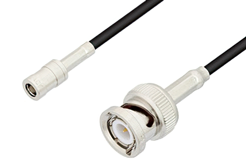 SMB Plug to BNC Male Cable 12 Inch Length Using PE-B100 Coax