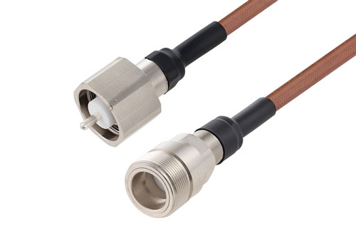 LC Male to Push-On LC Female Cable Using RG393 Coax with HeatShrink