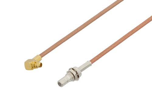 MMCX Plug Right Angle to SMB Jack Bulkhead Cable Using RG178 Coax