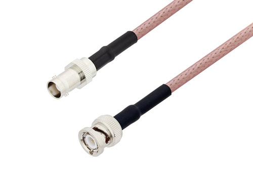 BNC Female to BNC Male Cable Using RG142 Coax with HeatShrink