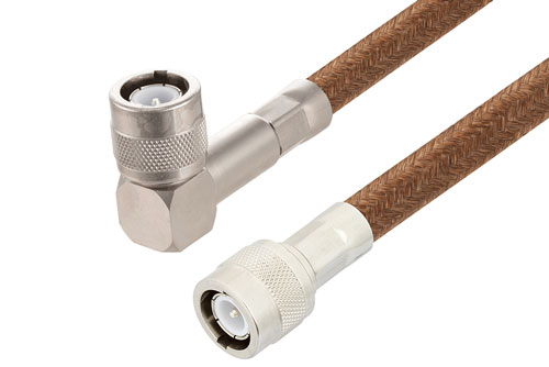 C Male to C Male Right Angle Cable Using RG225 Coax