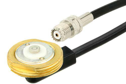 Mini UHF Female to NMO Mount Connector Cable Using RG58 Coax