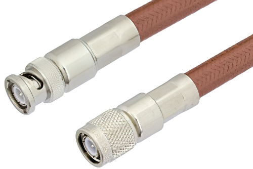 TNC Male to BNC Male Cable 12 Inch Length Using RG393 Coax