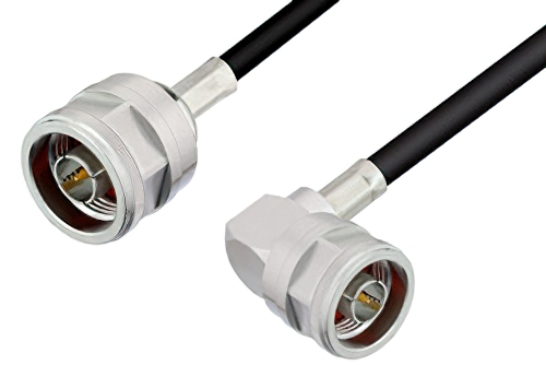 N Male to N Male Right Angle Cable Using PE-C195 Coax
