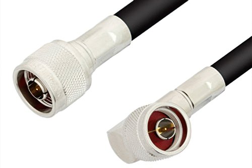 N Male to N Male Right Angle Cable Using RG213 Coax