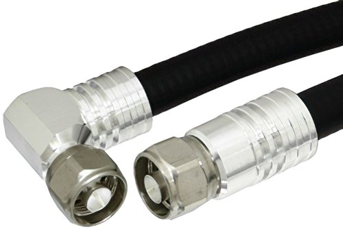 N Male to N Male Right Angle Cable Using 1/2 inch Helical Coax, RoHS