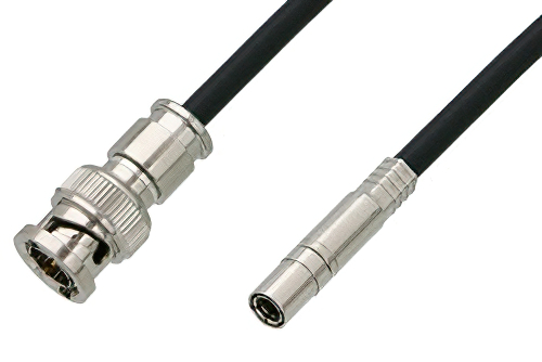 75 Ohm Mini SMB Plug to 75 Ohm BNC Male Cable 48 Inch Length Using 75 Ohm PE-B159-BK Black Coax