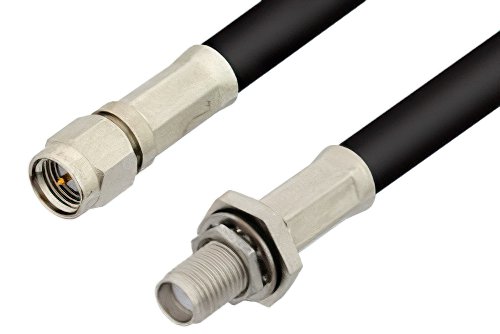 SMA Male to SMA Female Bulkhead Cable 48 Inch Length Using 93 Ohm RG62 Coax