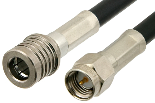 SMA Male to QMA Male Cable 12 Inch Length Using PE-C195 Coax