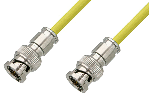 75 Ohm BNC Male to 75 Ohm BNC Male Cable 36 Inch Length Using 75 Ohm PE-B159-YW Yellow Coax