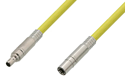 75 Ohm Mini SMB Plug to 75 Ohm Mini SMB Jack Cable 36 Inch Length Using 75 Ohm PE-B159-YW Yellow Coax