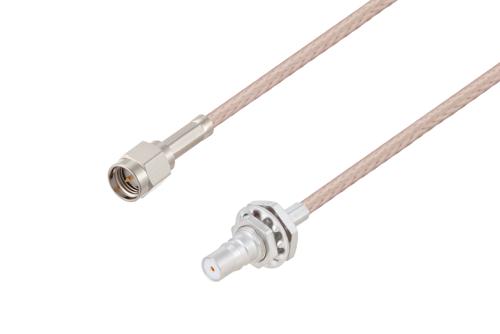 SMA Male to QMA Female Bulkhead Cable Using RG316-DS Coax