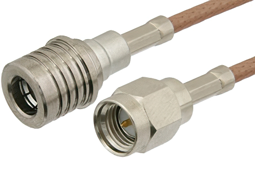 SMA Male to QMA Male Cable 12 Inch Length Using RG316 Coax