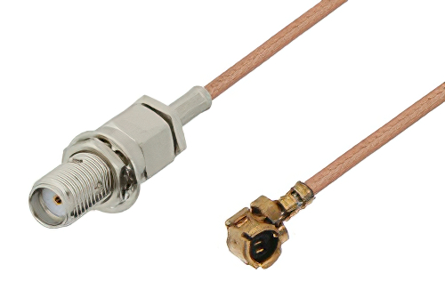 SMA Female Bulkhead to UMCX Plug Cable 24 Inch Length Using RG178 Coax