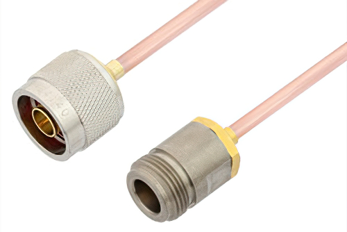 N Male to N Female Cable 6 Inch Length Using RG402 Coax