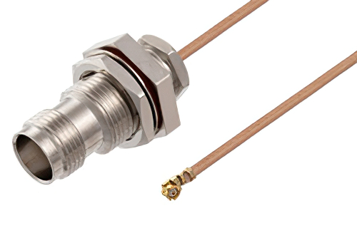 TNC Female Bulkhead to UMCX Plug Cable 12 Inch Length Using RG178 Coax