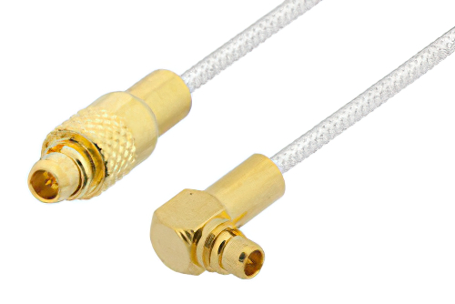 MMCX Plug to MMCX Plug Right Angle Cable Using PE-SR047FL Coax