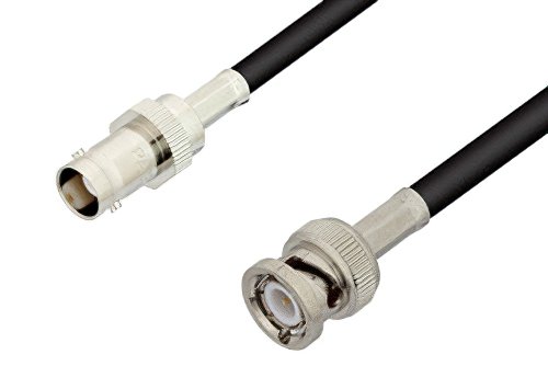 BNC Male to BNC Female Cable 12 Inch Length Using PE-C195 Coax