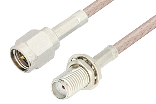 SMA Male to SMA Female Bulkhead Cable 6 Inch Length Using RG316 Coax, RoHS