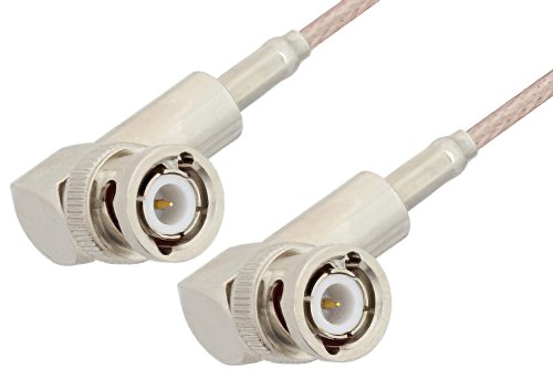 BNC Male Right Angle to BNC Male Right Angle Cable Using RG316 Coax, RoHS