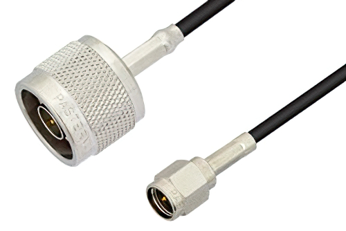 SMA Male to N Male Cable 60 Inch Length Using PE-C100-LSZH Coax