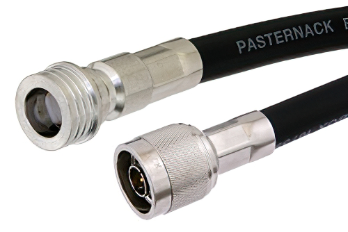 N Male to QN Male Cable 12 Inch Length Using RG213 Coax