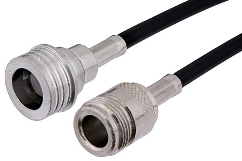 N Female to QN Male Cable 24 Inch Length Using PE-C195 Coax
