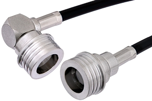 QN Male to QN Male Right Angle Cable 36 Inch Length Using PE-C195 Coax