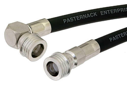 QN Male to QN Male Right Angle Cable 12 Inch Length Using RG213 Coax