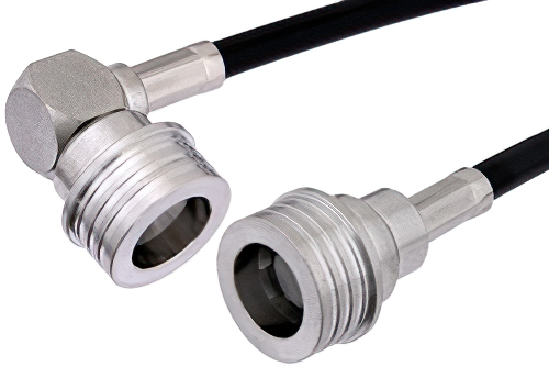 QN Male to QN Male Right Angle Cable Using RG223 Coax
