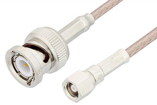 SMC Plug to BNC Male Cable 24 Inch Length Using RG316 Coax, RoHS