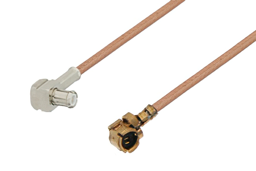 UMCX Plug to MCX Plug Right Angle Cable Using RG178 Coax