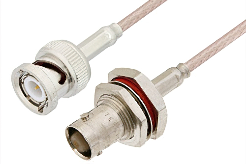 BNC Male to BNC Female Bulkhead Cable Using RG316 Coax