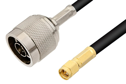 SMA Male to N Male Cable 12 Inch Length Using PE-C240 Coax