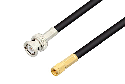 BNC Male to SMA Male Low Loss Cable 150 CM Length Using PE-C240 Coax , LF Solder