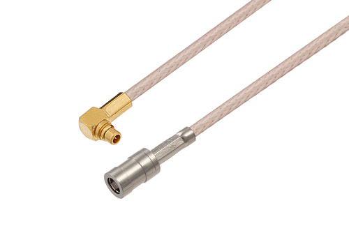 MMCX Plug Right Angle to SMB Plug Cable Using RG316 Coax