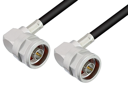 N Male Right Angle to N Male Right Angle Cable 72 Inch Length Using PE-C240 Coax