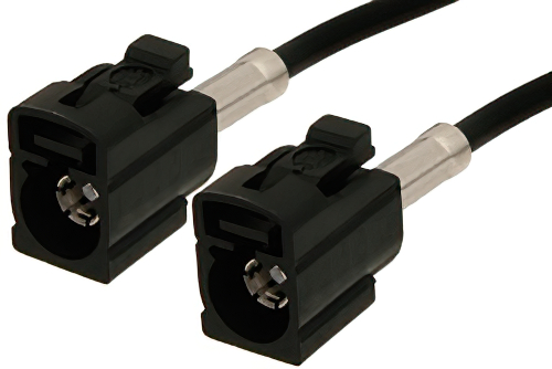 Black FAKRA Jack to FAKRA Jack Cable 48 Inch Length Using PE-C100-LSZH Coax