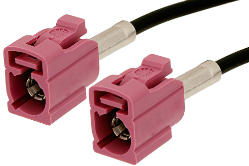 Violet FAKRA Jack to FAKRA Jack Cable 24 Inch Length Using PE-C100-LSZH Coax