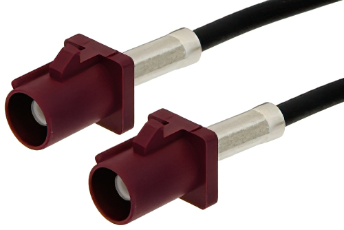 Bordeaux FAKRA Plug to FAKRA Plug Cable 12 Inch Length Using PE-C100-LSZH Coax
