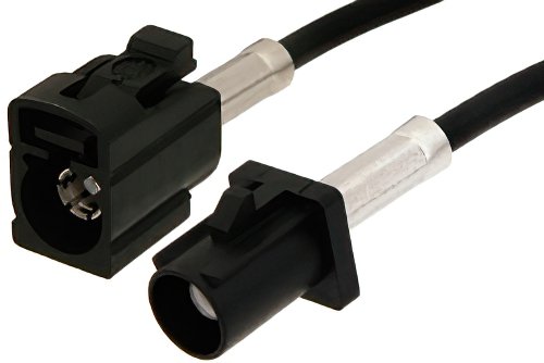 Black FAKRA Plug to FAKRA Jack Cable 36 Inch Length Using PE-C100-LSZH Coax
