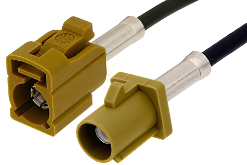 Curry FAKRA Plug to FAKRA Jack Cable 12 Inch Length Using PE-C100-LSZH Coax