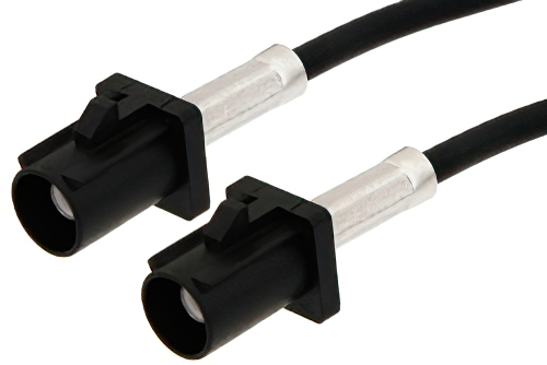 Black FAKRA Plug to FAKRA Plug Cable 60 Inch Length Using RG174 Coax